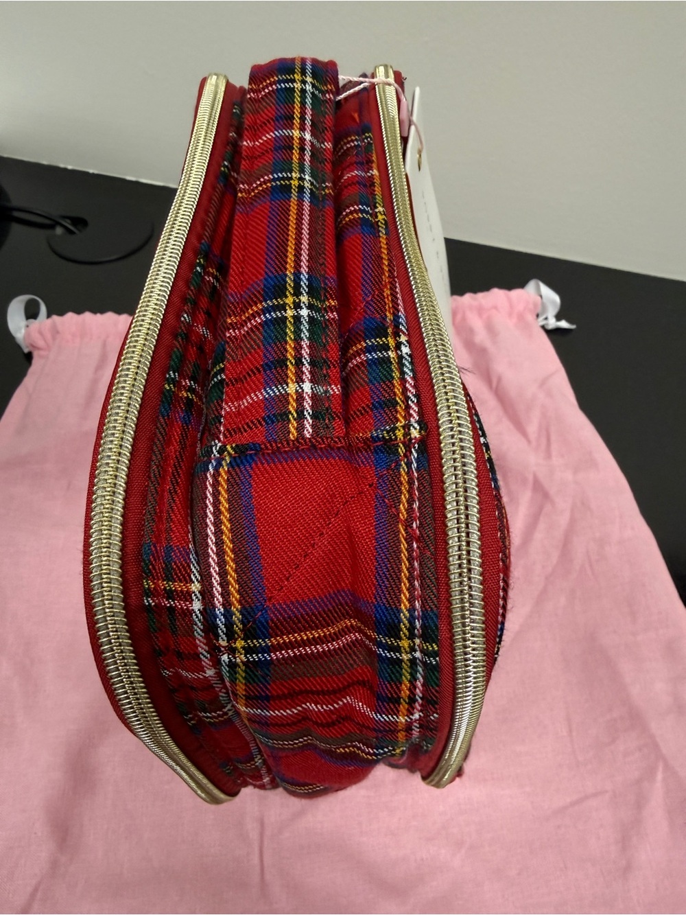 NWT ❤️🏴 - Poppy & Peonies Red Plaid Cosmetic Case + Daily Duo Wristlet Set - Picture 10 of 12